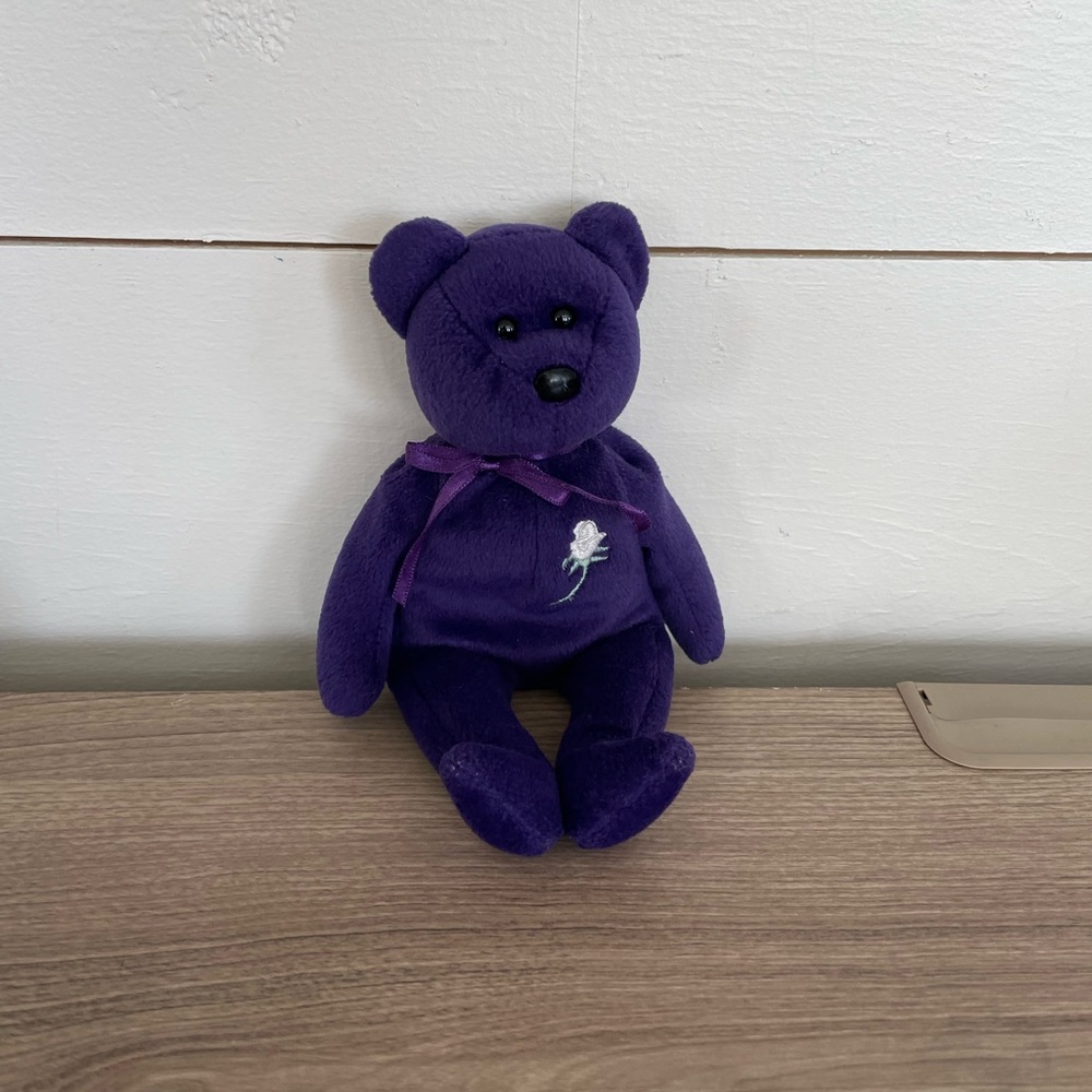 vintage ty purple princess diana beanie babies bear